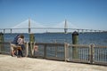 The Ravenel Bridge, as seen from the water Charleston, SC