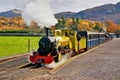 Ravenglass & Eskdale Railway locomotive Northern Rock leaving Dalegarth station.