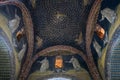 Interior of Mausoleum of Galla Placidia, a chapel embellished with colorful mosaics in Ravenna. It was designated as Unesco World