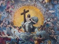 Ceiling of a cathedral chapel painted with the image of Jesus Ch