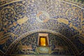 Interior of the Mausoleum of Galla Placidia, chapel embellished with colorful mosaics in Ravenna, Italy.