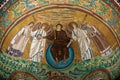 Rich decorated walls and ceiling of the Basilica di San Vitale in Ravenna, Italy. Royalty Free Stock Photo