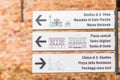 Ravenna, ITALY - November 12, 2018: Tourist signs