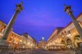 Ravenna, Italy at Piazza del Popolo with the Landmark Venetian Columns Royalty Free Stock Photo