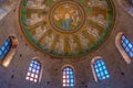 Ravenna, Italy, September 1, 2021: Mosaic at the Battistero degli Ariani in Italian city Ravenna Royalty Free Stock Photo