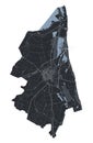 Ravenna vector map. Detailed black map of Ravenna city poster with streets. Cityscape urban vector
