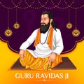 Poster of Guru Ravidas Jayanti. Guru Ravidas a famous 15th to 16th-century poet, saint, and philosopher of India