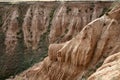 ravine formed by soil erosion by wind and water