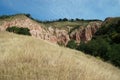 Ravine in a geological reserve. Rapa Rosie, Romania Royalty Free Stock Photo