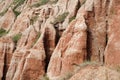 Ravine in a geological reserve. Rapa Rosie, Romania Royalty Free Stock Photo