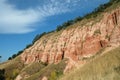 Ravine in a geological reserve. Rapa Rosie, Romania Royalty Free Stock Photo