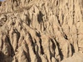 Ravines on mud hill due to soil erosion Royalty Free Stock Photo