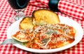 Ravioli and Garlic Bread Royalty Free Stock Photo