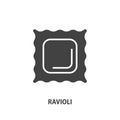 Ravioli glyph icon. Italian pasta symbol. Vector illustration