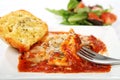 Ravioli with Green Salad and Crusty Bread Royalty Free Stock Photo
