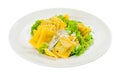 Ravioli with green salad