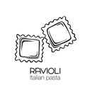 Ravioli pasta outline icon.