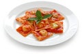 Ravioli pasta with tomato sauce , italian food