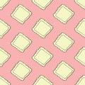Ravioli. Seamless pattern with doodle kind of pasta. Hand-drawn background. Vector illustration.