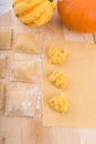 Ravioli with spicy butternut pumpkin filling