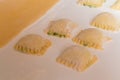 Ravioli stuffed with cheese and spinach