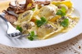 Ravioli stuffed with mushrooms