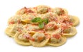 Ravioli with tomato sauce and cheese Royalty Free Stock Photo