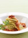 Raviolis with creamy rose pancetta sauce Royalty Free Stock Photo