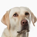 Ravishing adorable white labrador retriever dog portrait on isolated background.