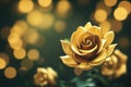 Ravishing luxurious golden rose flower design illustration by Generative AI.