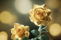 Ravishing luxurious golden rose flower design illustration by Generative AI.