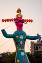 Ravnans being ignited during Dussera festival at ramleela ground in Delhi, India, Big statue of Ravana to get fire during the Fair