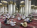 Ravza-i Mutahhara in Masjid Al Nabawi as garden from the Heaven on Earth named Royalty Free Stock Photo