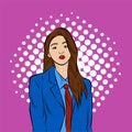 Illustration of a pretty teenage model in formal suit in girly pose.