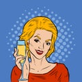 Illustration of a classy woman showing glass of drink.