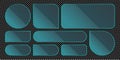 Glass frame user interface elements set with blue-green frames Royalty Free Stock Photo