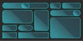 Futuristic ui glass frame elements, transparent design set. Royalty Free Stock Photo