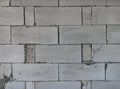 Raw AAC autoclaved aerated concrete wall, front view, background. Royalty Free Stock Photo