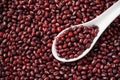 Raw adzuki red bean as background with spoon Royalty Free Stock Photo