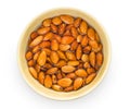Raw almond nuts in bowl Royalty Free Stock Photo