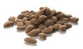 Raw Almonds Over White Background. Packshot Style