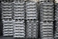 Raw aluminum ingots Royalty Free Stock Photo