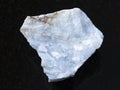 raw Angelite (Blue Anhydrite) stone on dark