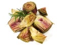 Raw Artichoke Hearts on white Background - Isolated Royalty Free Stock Photo