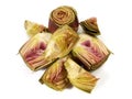 Raw Artichoke Hearts on white Background - Isolated Royalty Free Stock Photo