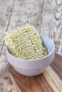 Raw Asian Noodles in Bowl Royalty Free Stock Photo