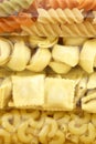 Raw assorted and delicious packaged pasta Royalty Free Stock Photo