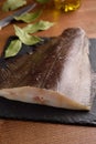 Raw Atlantic halibut