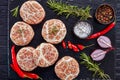 Raw Atriaux, ground pork wrapped in caul fat Royalty Free Stock Photo