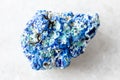 raw azurite and gibbsite mineral on white marble Royalty Free Stock Photo